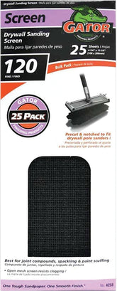 Gator 3302 Sanding Screen, 11-1/4 in L, 4-1/4 in W, 120 Grit, Medium, Silicone Carbide Abrasive